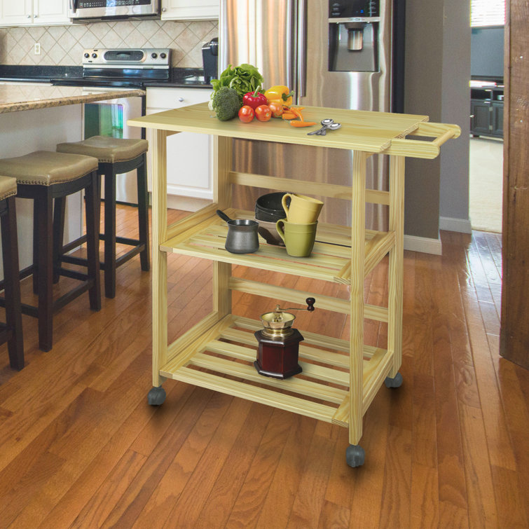Symple Stuff Hession 27'' Wide Rolling Kitchen Cart with Solid Wood Top & Reviews Wayfair